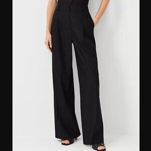 NWT Ann Taylor Petite Pleated Wide-Leg Linen Twill Pants